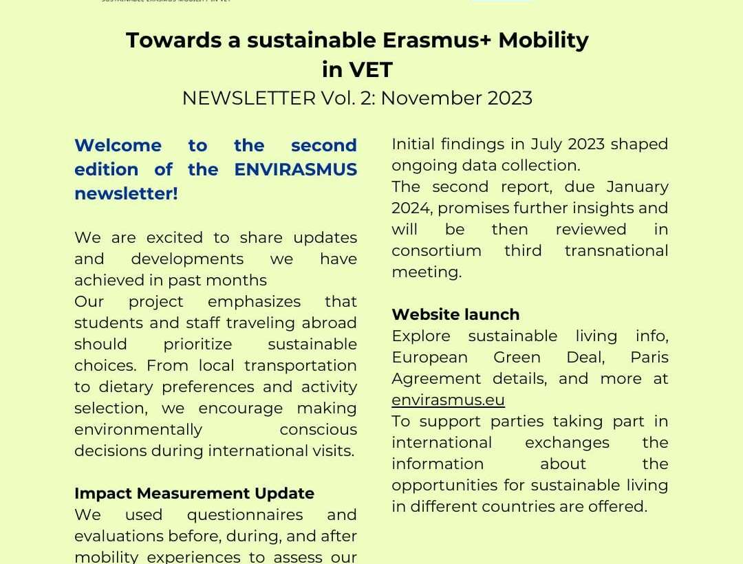 #ENVIRASMUS second newsletter is finally out!!!!! 🥳🥳🥳
Read it and don’t miss all the news!
We are already half way th…